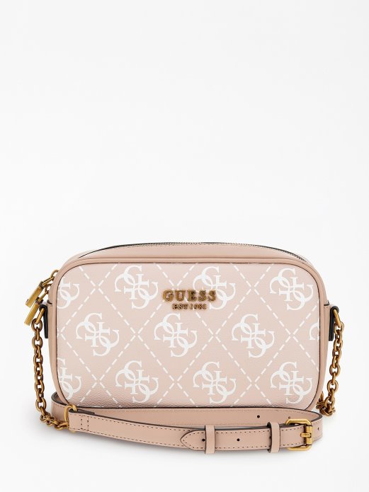 Guess Shopping Berta 4g Logo Mini Crossbody Pink