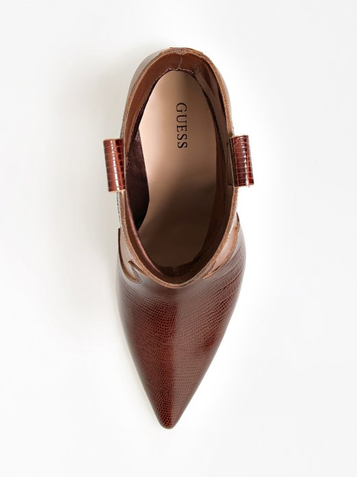 Guess Shopping Bež Breann čizme Od Prave Kože