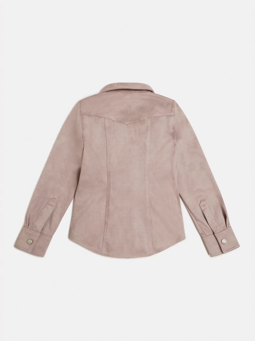 Guess Shopping Bež Košulja Od Umjetnog Antilopa