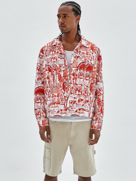 Guess Shopping Bijela Jakna S Višestrukim Printom