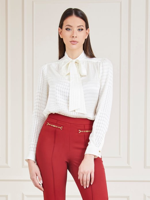 Guess Shopping Bijela Marciano Bluza S Mašnom Ovratnikom