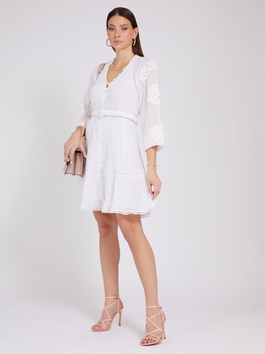 Guess Shopping Bijela Vezena Haljina