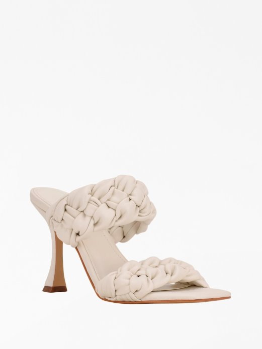 Guess Shopping Bijele Harlie Pletene Mule S Petom