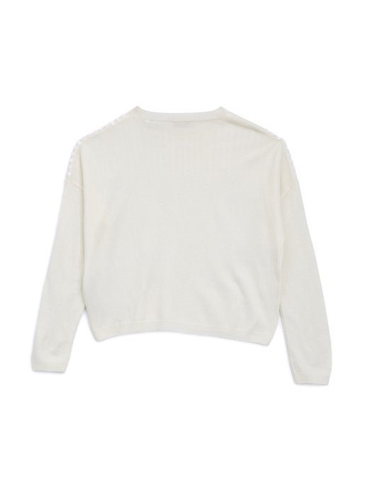 Guess Shopping Bijeli Džemper Sa šljokicama Od Mješavine Kašmira (7-16)