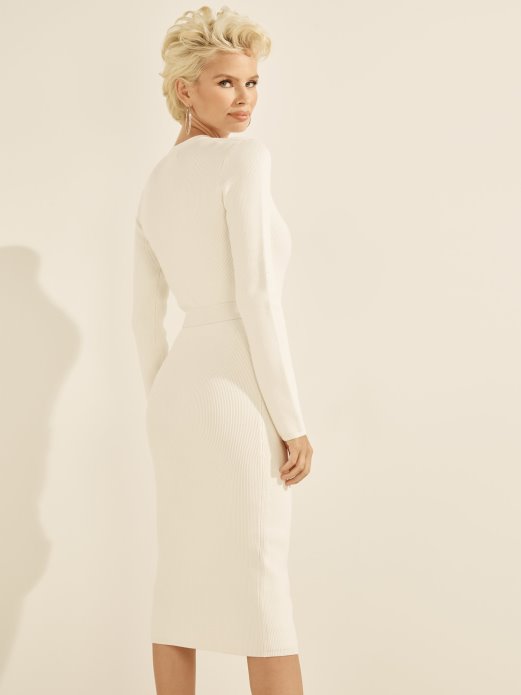 Guess Shopping Bijeli Kardigan Haljina S Remenom