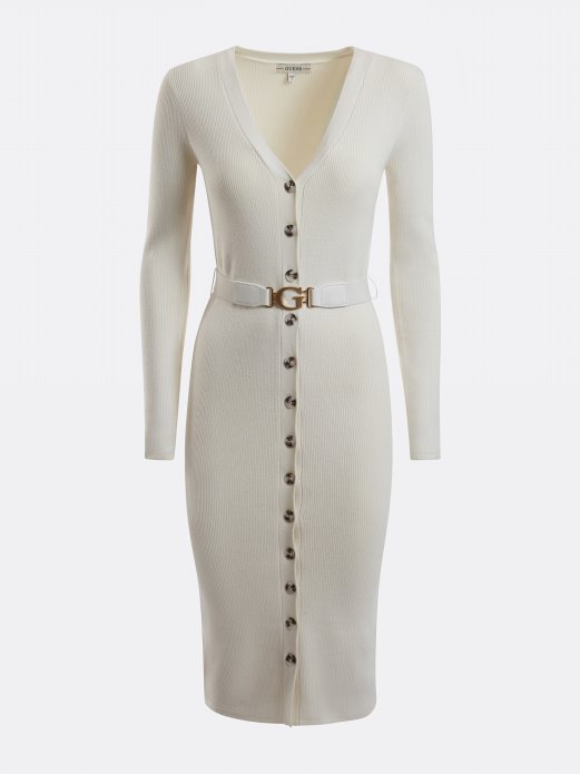 Guess Shopping Bijeli Kardigan Haljina S Remenom