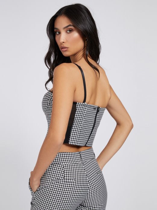 Guess Shopping Bijeli Multi Gingham Karirani Top