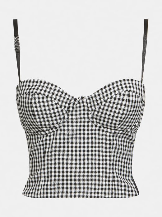 Guess Shopping Bijeli Multi Gingham Karirani Top