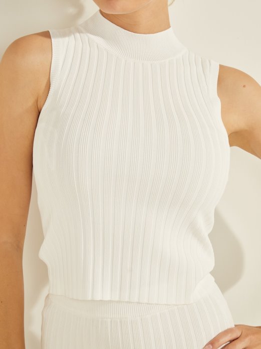 Guess Shopping Bijeli Pulover S Kornjačevim Ovratnikom