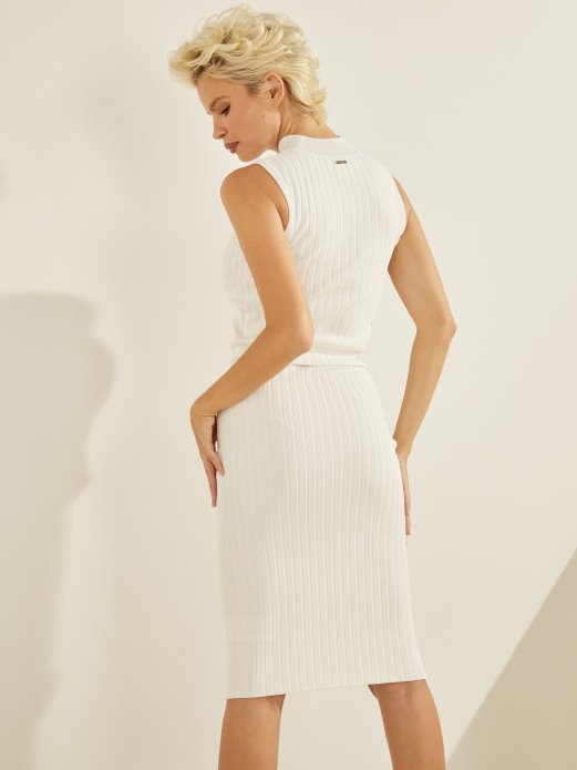 Guess Shopping Bijeli Pulover S Kornjačevim Ovratnikom