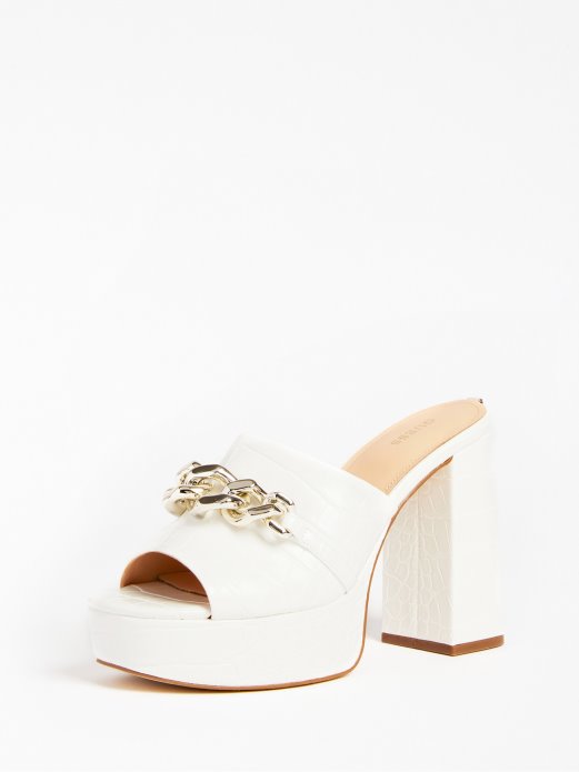 Guess Shopping Bijeli Xanthe Croc-print Klompa