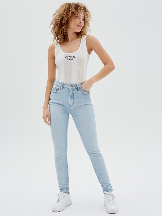 Guess Shopping Bijelo Multi Front Logo Prugasto Tijelo