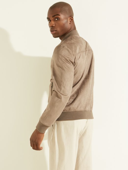 Guess Shopping Bomber Jakna Od Umjetne Antilope Orahova Ljuska