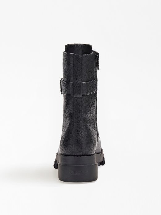 Guess Shopping Borbene čizme S Natpisom Madox Crne