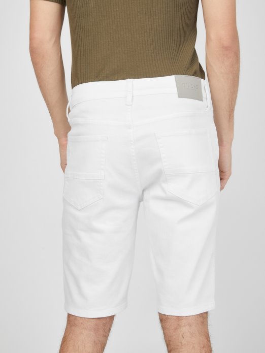 Guess Shopping Brendan Moto Traper Kratke Hlače Bijelo Pranje Destory