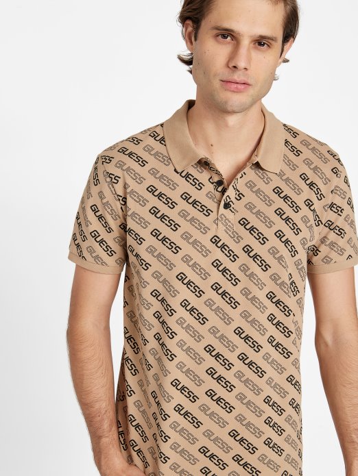 Guess Shopping Bronton Logo Polo Toasted Taupe