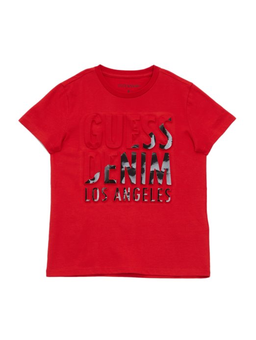 Guess Shopping Bruer Split Tee (2-6) Rugby Red