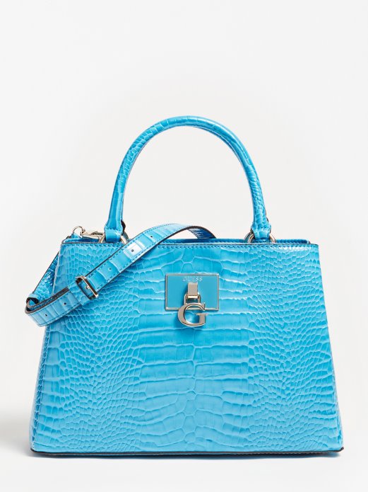 Guess Shopping Carabel Croc Print Torbica Plava