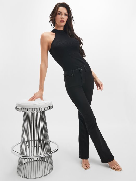 Guess Shopping Carrie Crne Eko Seksi Lepršave Traperice