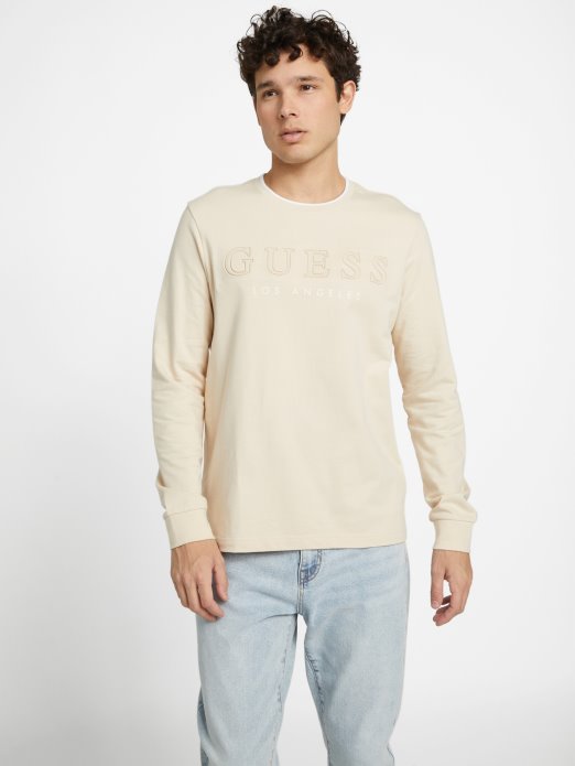 Guess Shopping Chino Majica S Dugim Rukavima S Logotipom Kalico