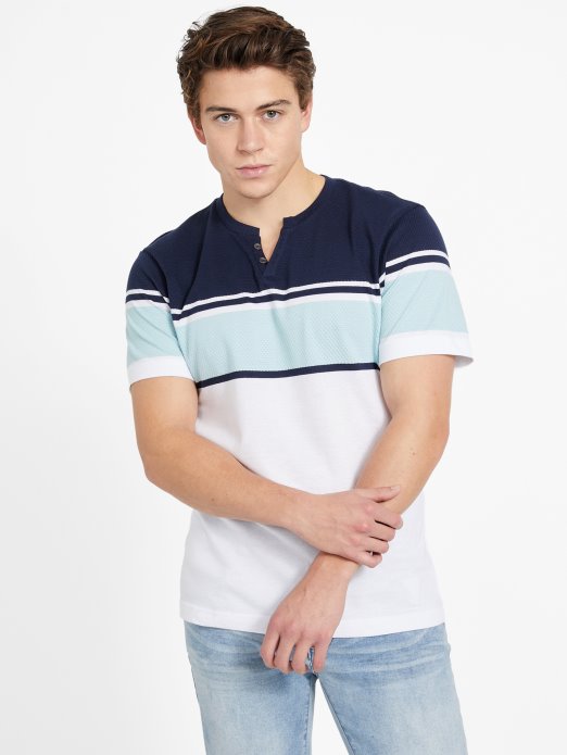 Guess Shopping Chucky Prugasta Majica S Prorezom čista Bijela Multi