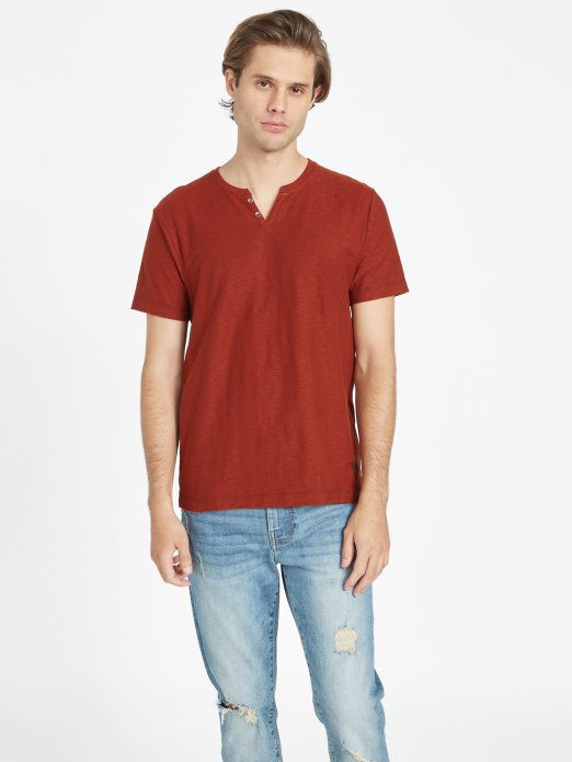 Guess Shopping Cognac Taste Eko Ricky Split Tee