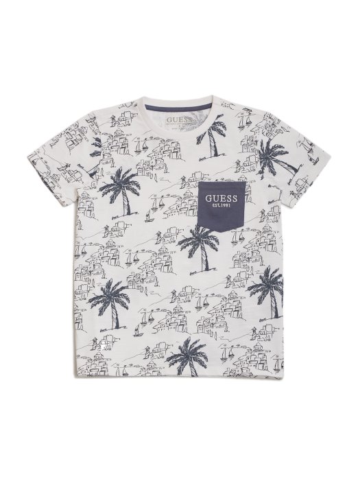 Guess Shopping Costal Tee (7-16) Caribbean Sea Multi