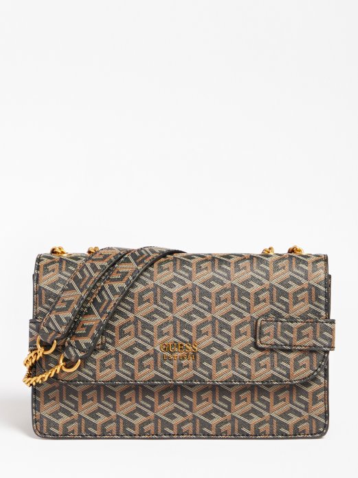 Guess Shopping Crna Atene Prošivena Mini Torba Preko Ramena