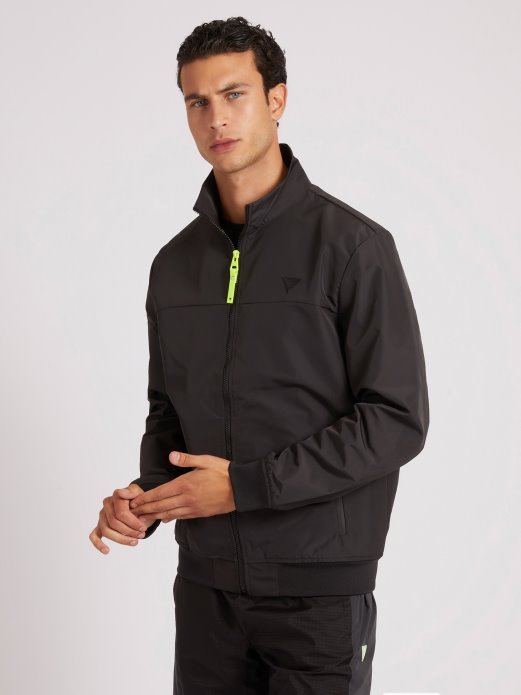 Guess Shopping Crna Bomber Jakna S Patentnim Zatvaračem