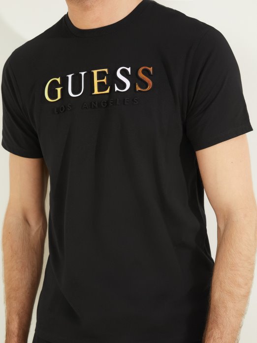 Guess Shopping Crna Majica S Utisnutim Logotipom