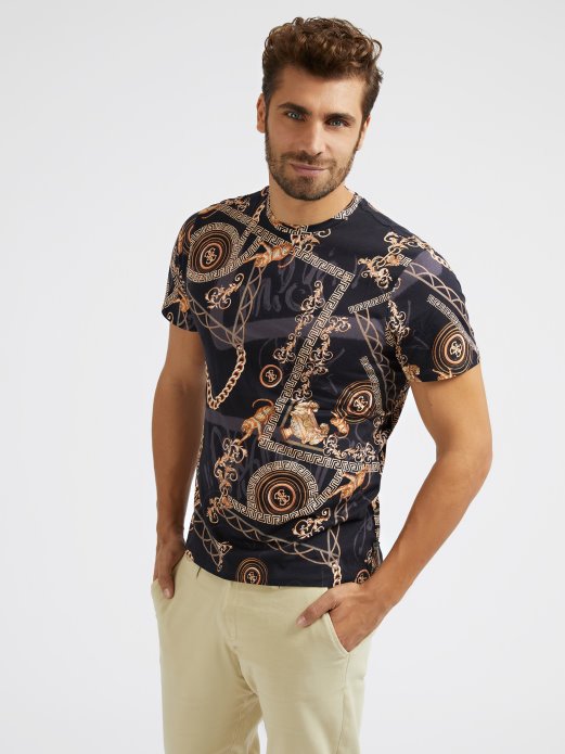 Guess Shopping Crna Multi Barokna Majica S Printom