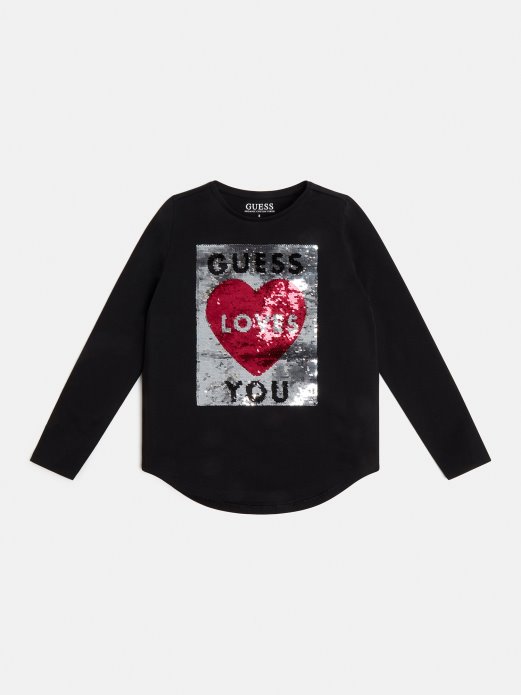 Guess Shopping Crna Prednja Majica S Logom Novi Trend