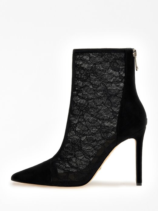 Guess Shopping Crna Sirina čipkasta čizma