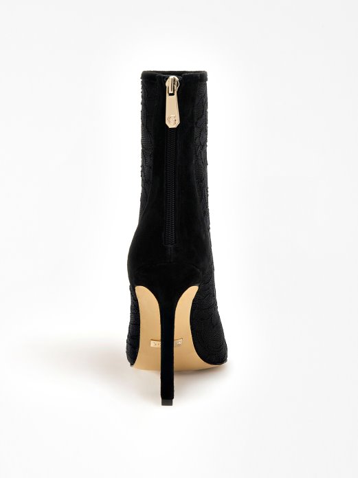 Guess Shopping Crna Sirina čipkasta čizma