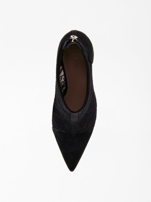 Guess Shopping Crna Sirina čipkasta čizma