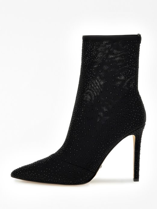 Guess Shopping Crna Srebrna čizma Od Kamenčića