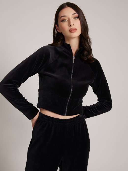 Guess Shopping Crna Trenirka Od šenila S Patentnim Zatvaračem