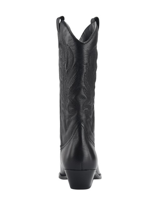 Guess Shopping Crne 001 Galenske Kožne Kaubojke čizme