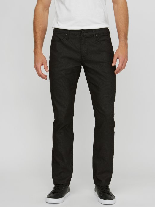 Guess Shopping Crne Isprane 30 Ultra-tanke Traperice Harlem S Patentnim Zatvaračem