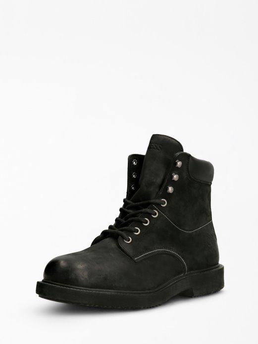 Guess Shopping Crne Laion Gležnjače Od Prave Kože