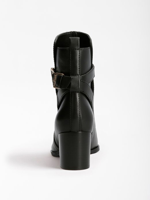 Guess Shopping Crne Pertesa Gležnjače Od Prave Kože