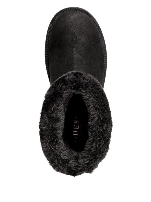 Guess Shopping Crne Svjetlucave čizme Od Umjetnog Striže