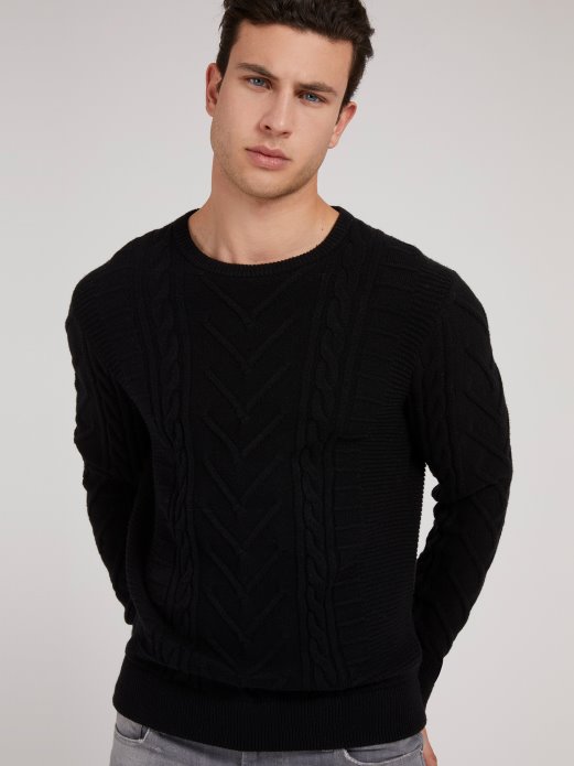 Guess Shopping Crni Kabelski Pulover