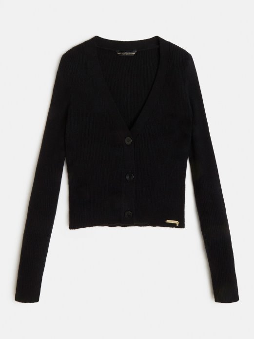 Guess Shopping Crni Kardigan Od Mješavine Viskoze