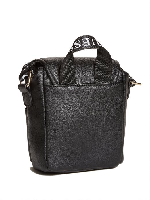 Guess Shopping Crni Mini Ruksak S Logotipom Od Umjetne Kože