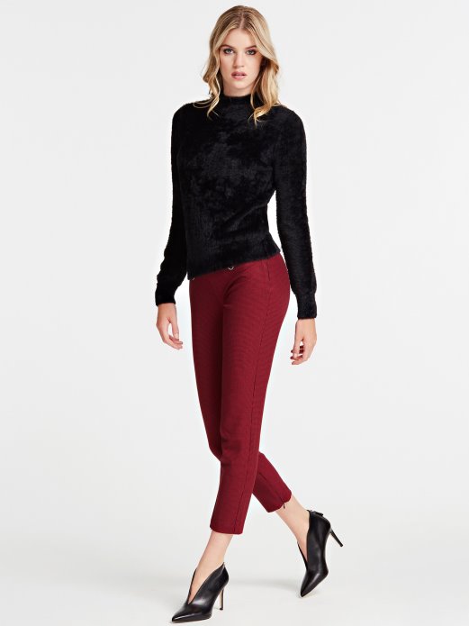 Guess Shopping Crni Mock Džemper S Polo Ovratnikom