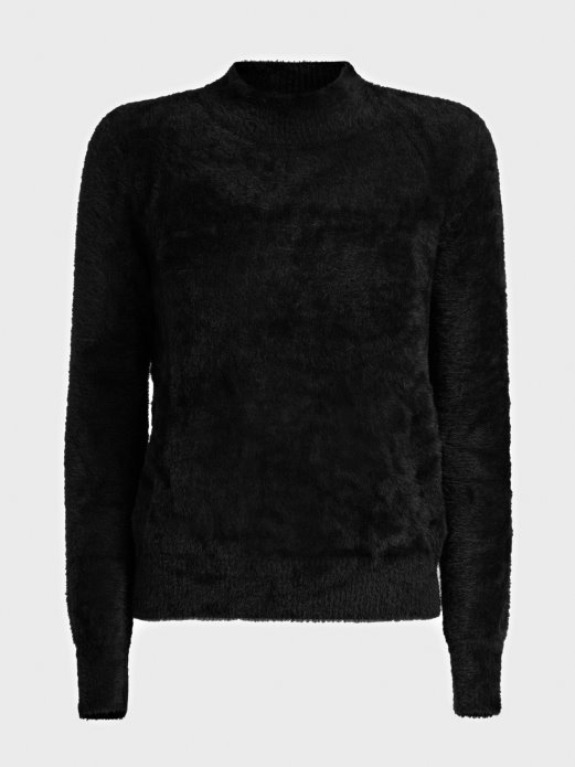 Guess Shopping Crni Mock Džemper S Polo Ovratnikom