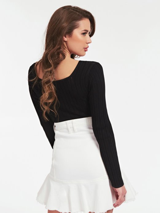 Guess Shopping Crni Pulover Od Mješavine Viskoze