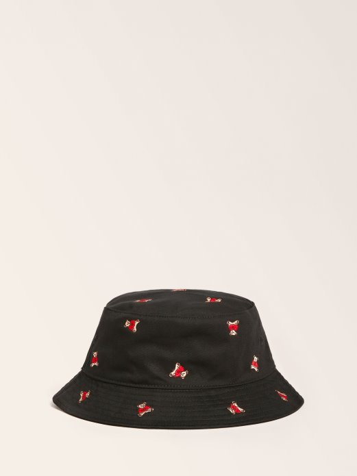 Guess Shopping Crni Sveobuhvatni šešir S Printom