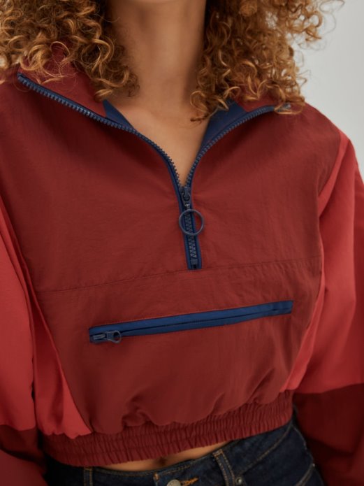 Guess Shopping Crvena Višebojna Blok Jakna